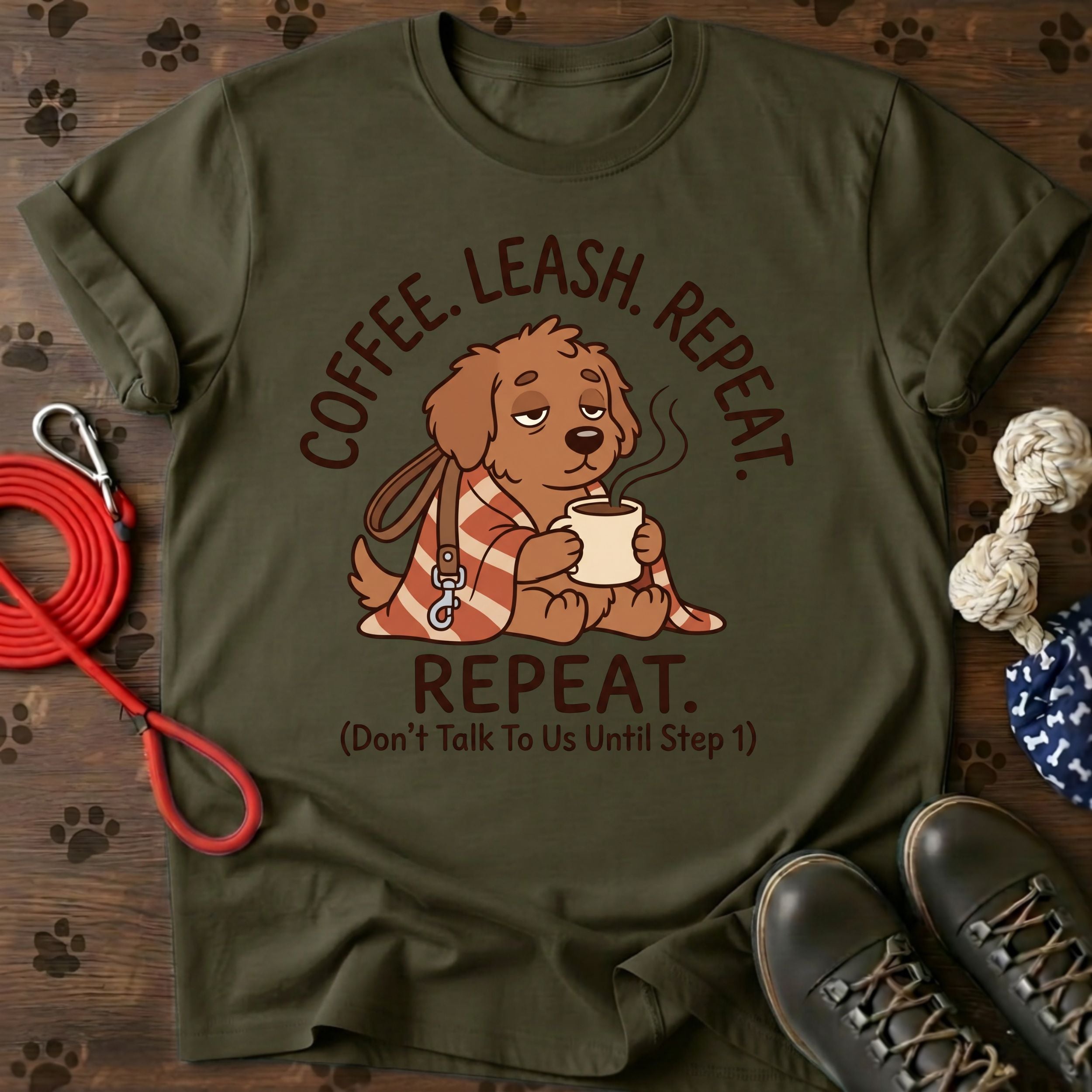 Coffee Leash Repeat Tee