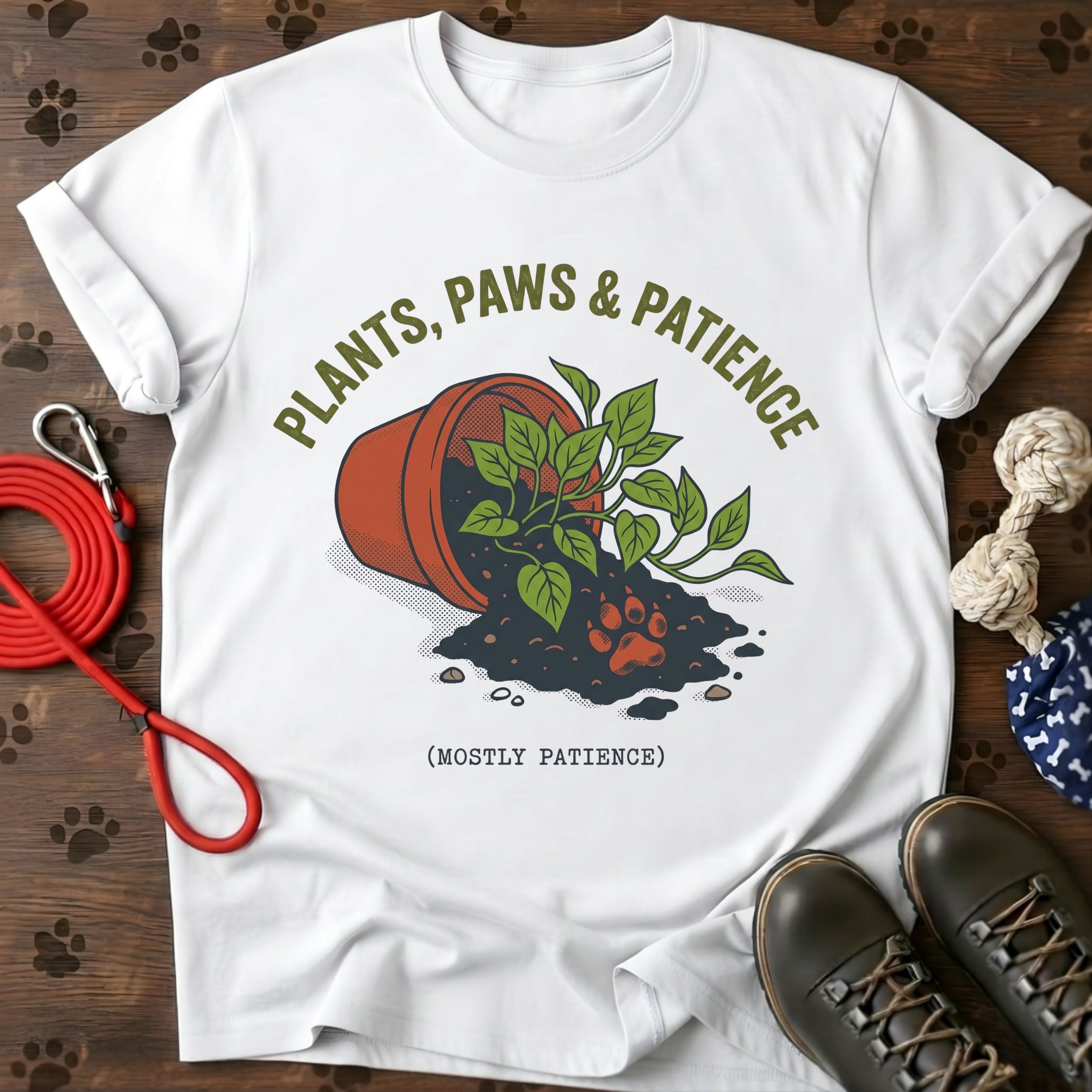 Plants, Paws & Patience Tee
