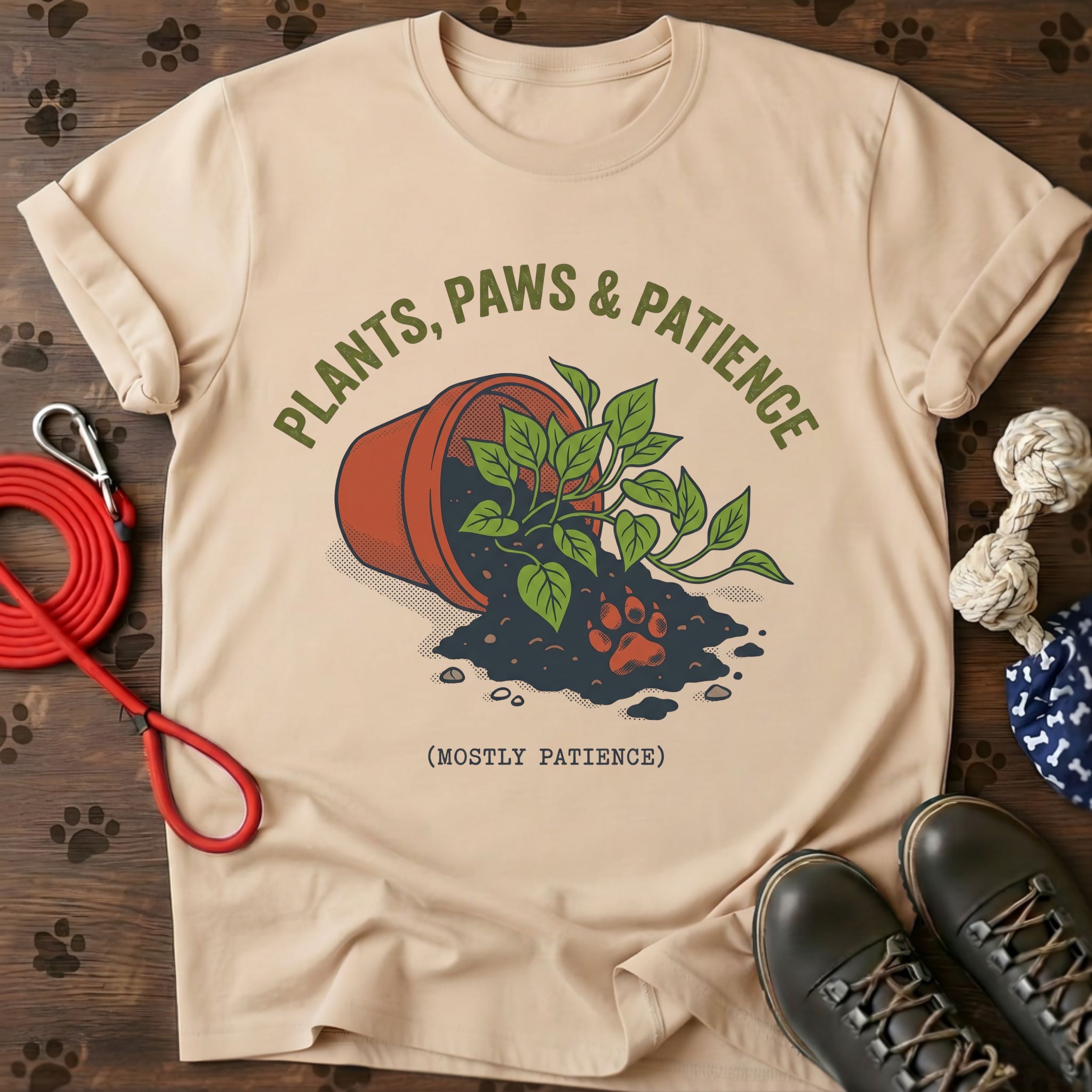 Plants, Paws & Patience Tee