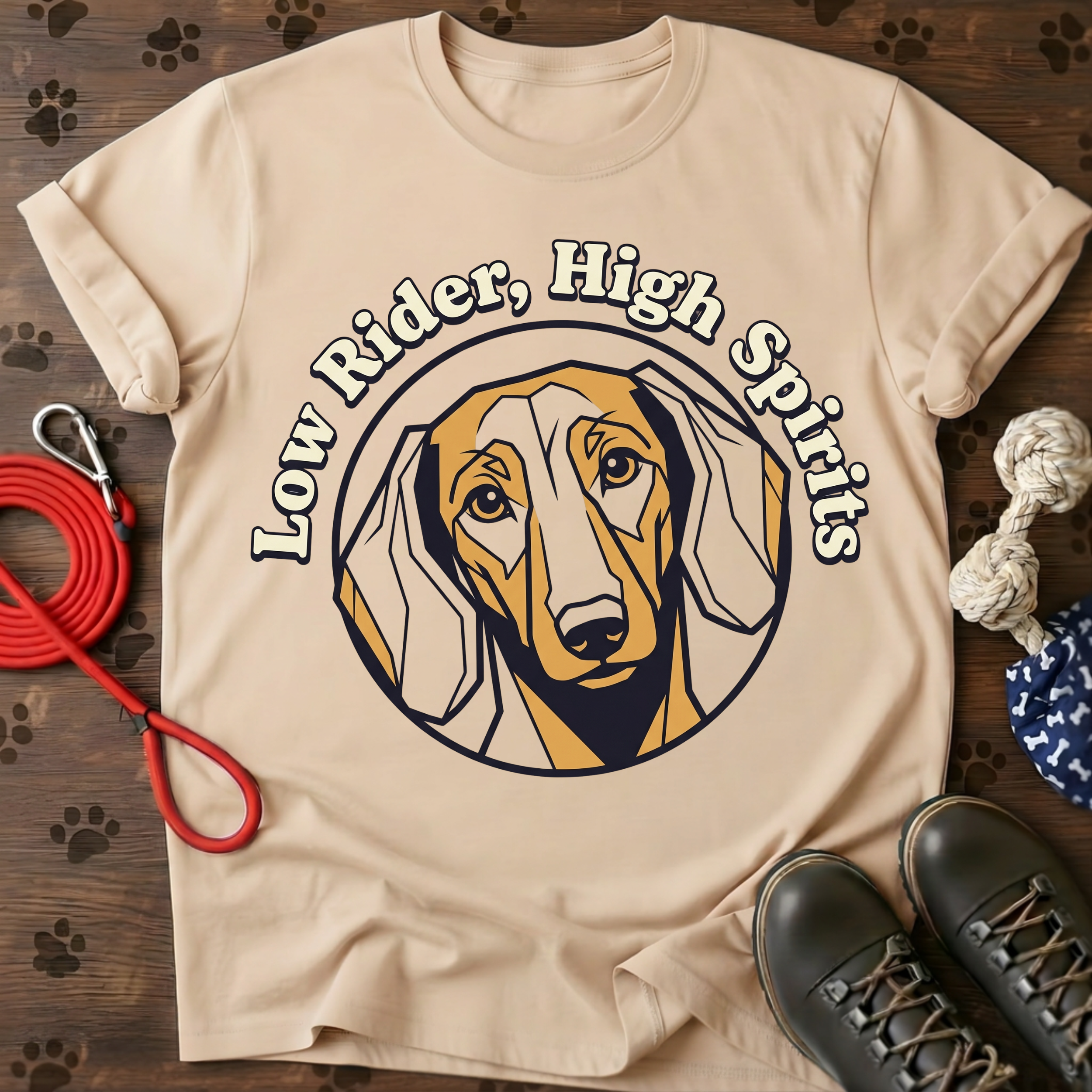 Low Rider, High Spirits Dachshund Tee