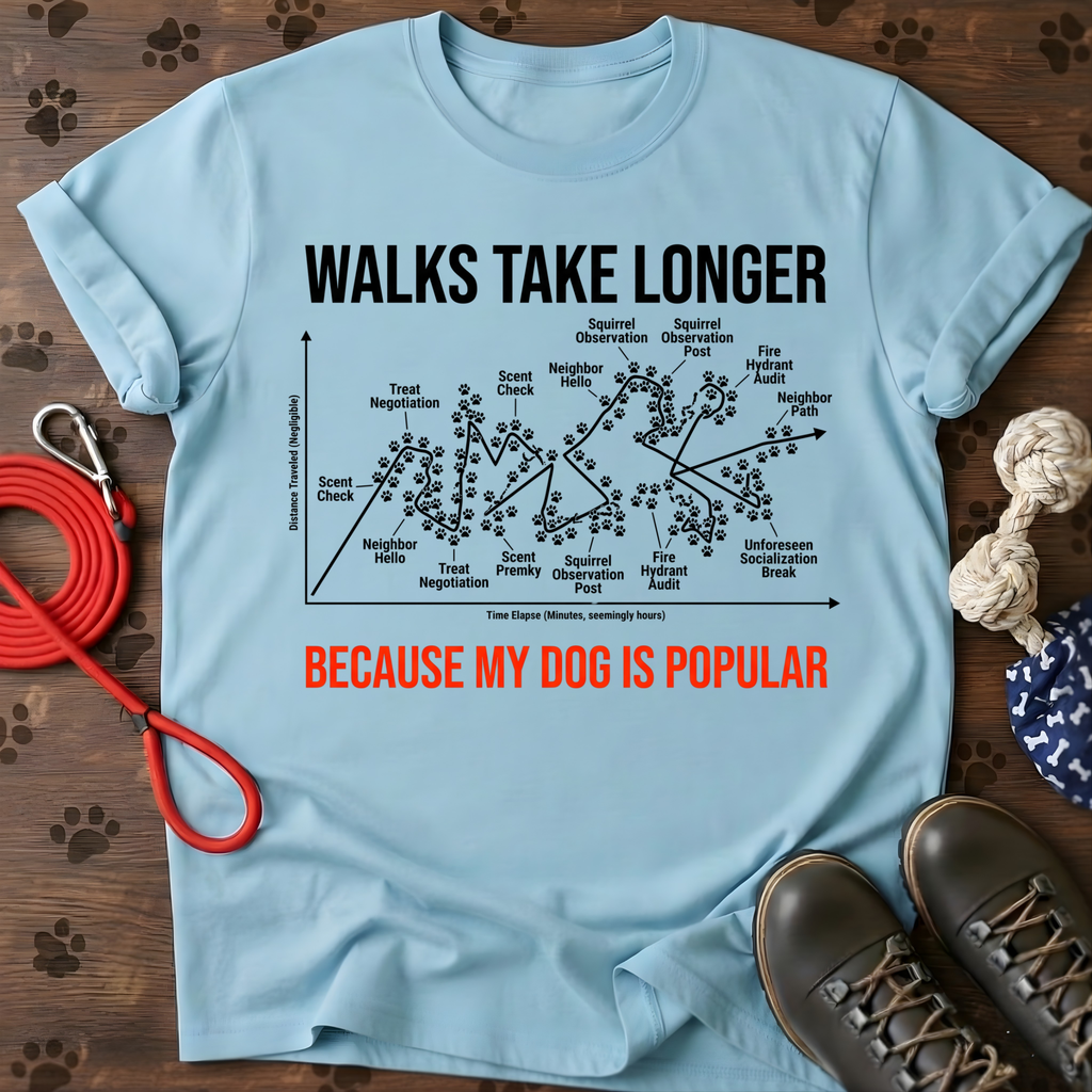 WALKS TAKE LONGER BECAUSE MY DOG IS POPULAR. Tee