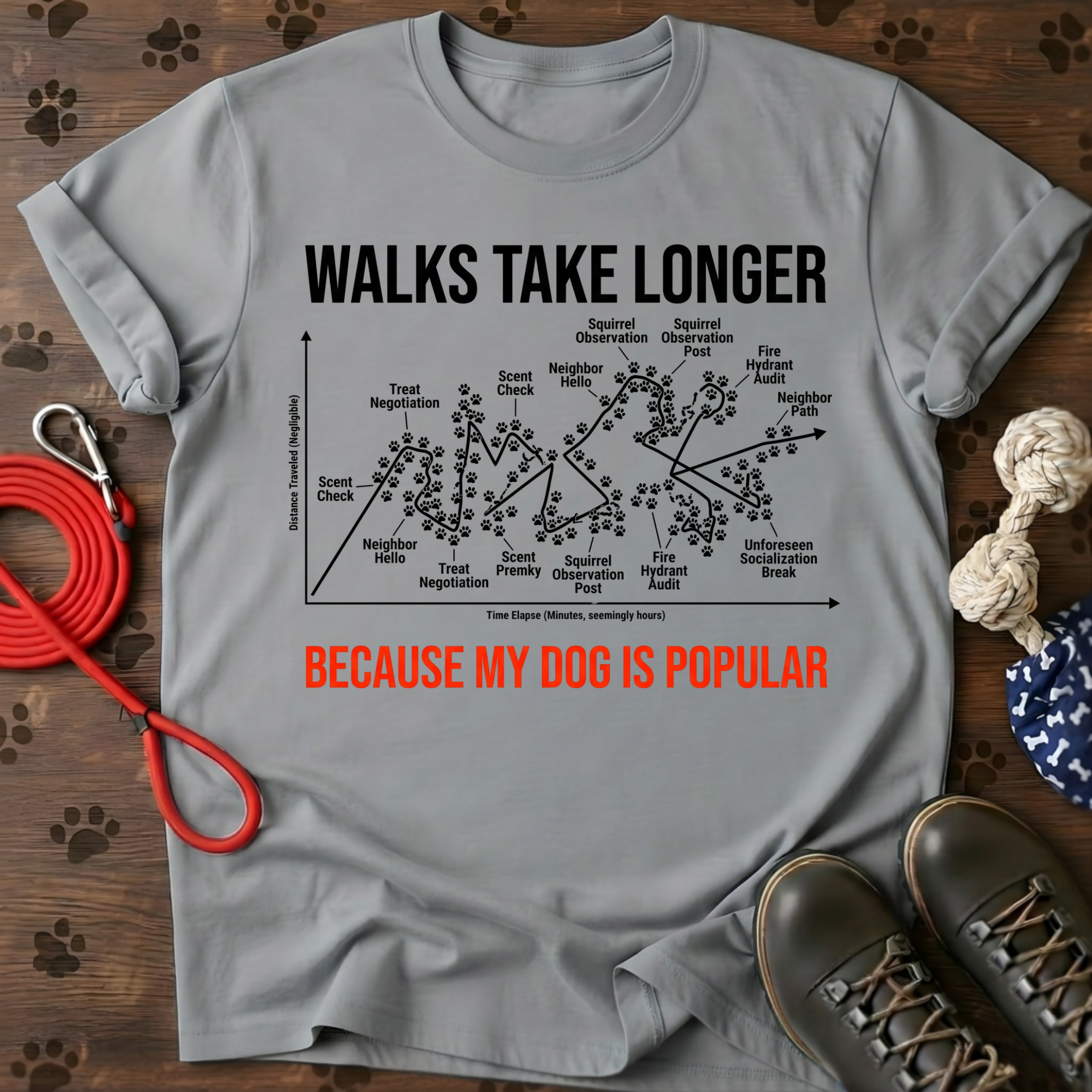 WALKS TAKE LONGER BECAUSE MY DOG IS POPULAR. Tee