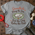 GRANDKIDS VISIT. THE DOG LIVES HERE. Tee