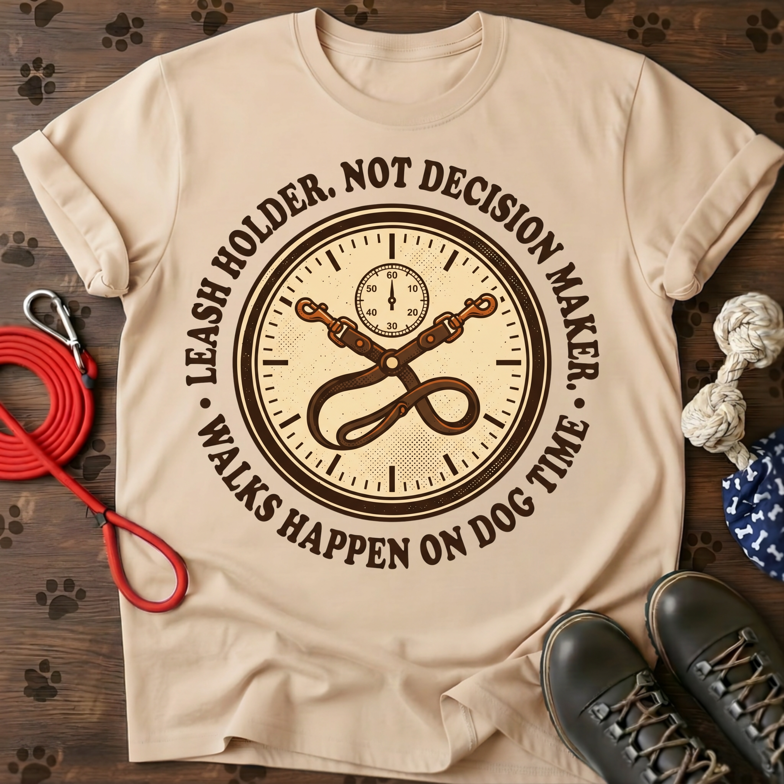 LEASH HOLDER. NOT DECISION MAKER. Tee