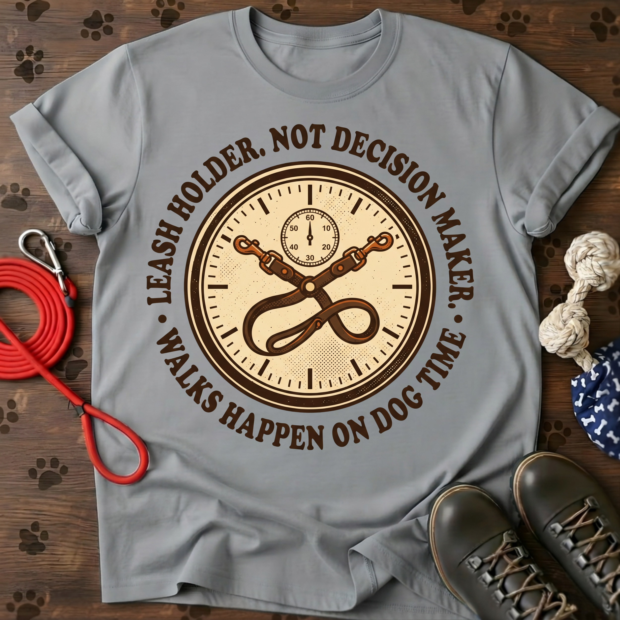 LEASH HOLDER. NOT DECISION MAKER. Tee