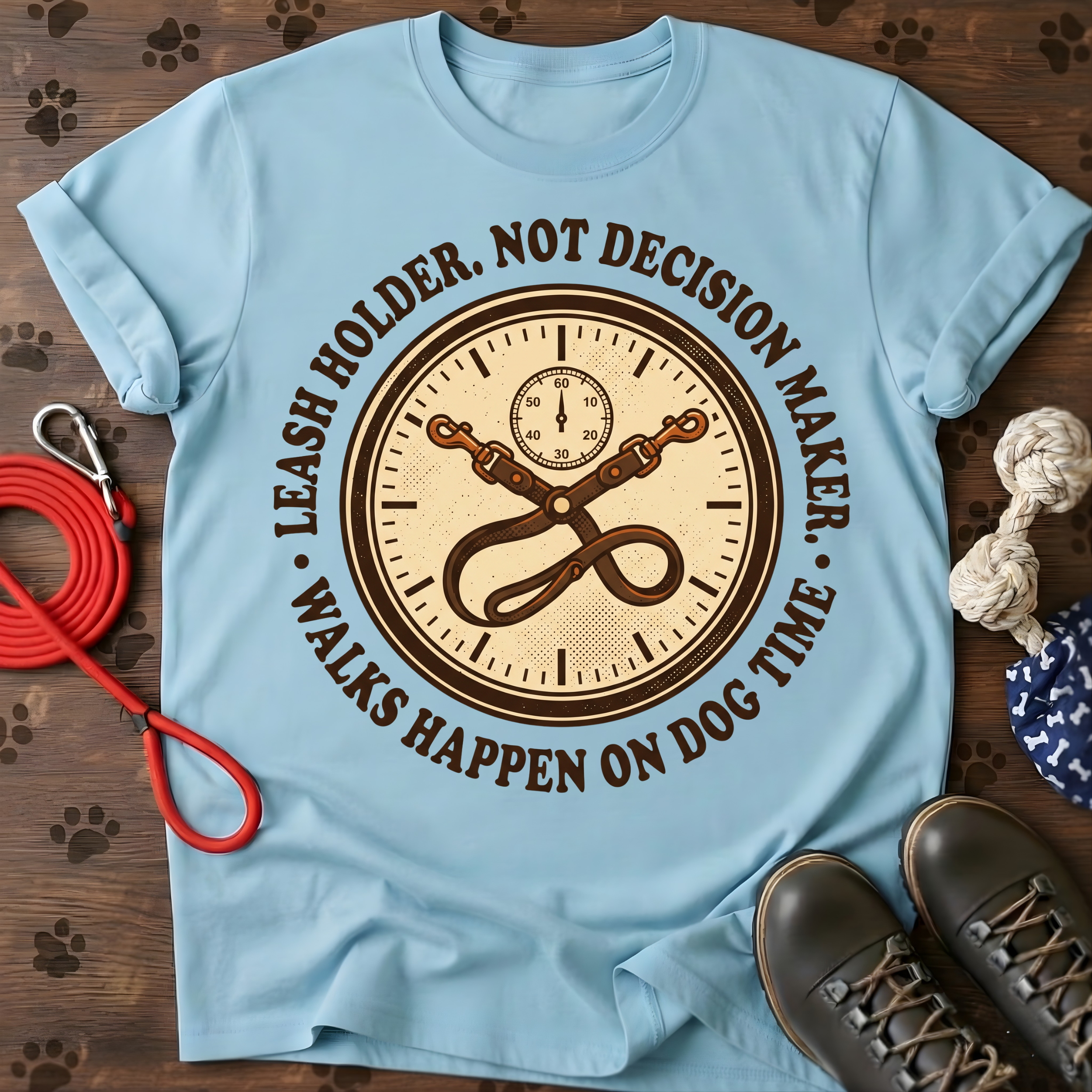 LEASH HOLDER. NOT DECISION MAKER. Tee