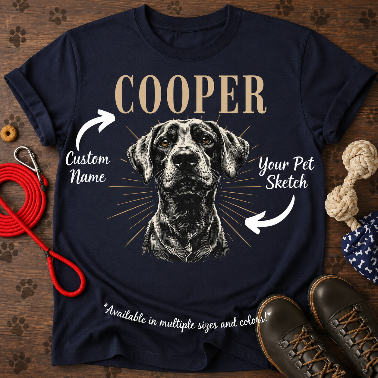 Custom Dog Photo And Name Shirt