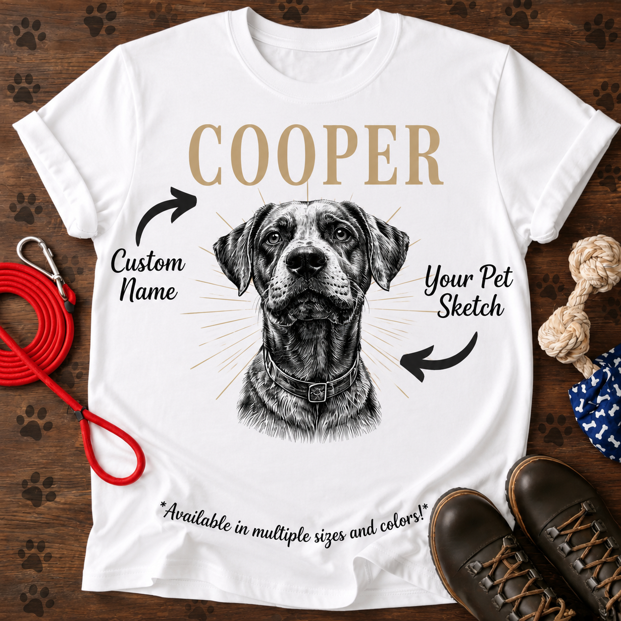 Custom Dog Photo And Name Shirt
