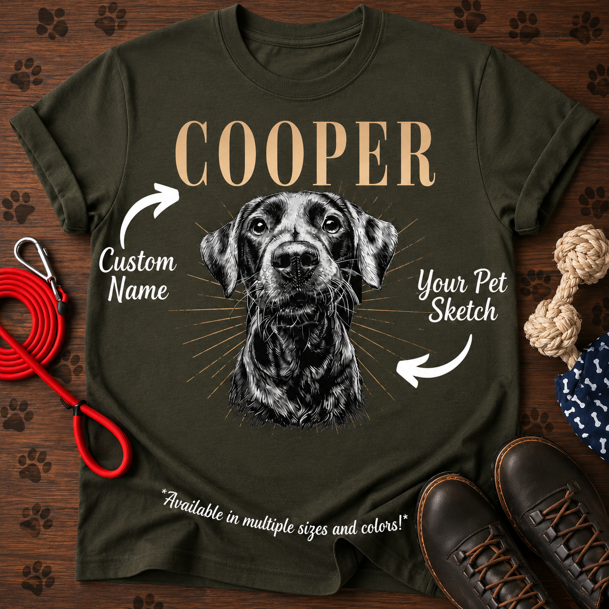 Custom Dog Photo And Name Shirt