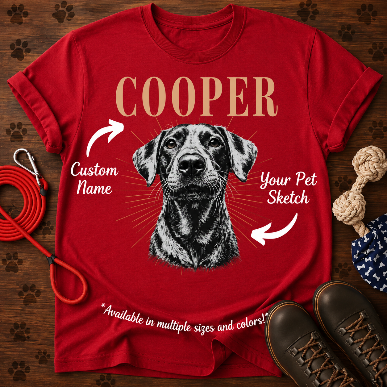 Custom Dog Photo And Name Shirt