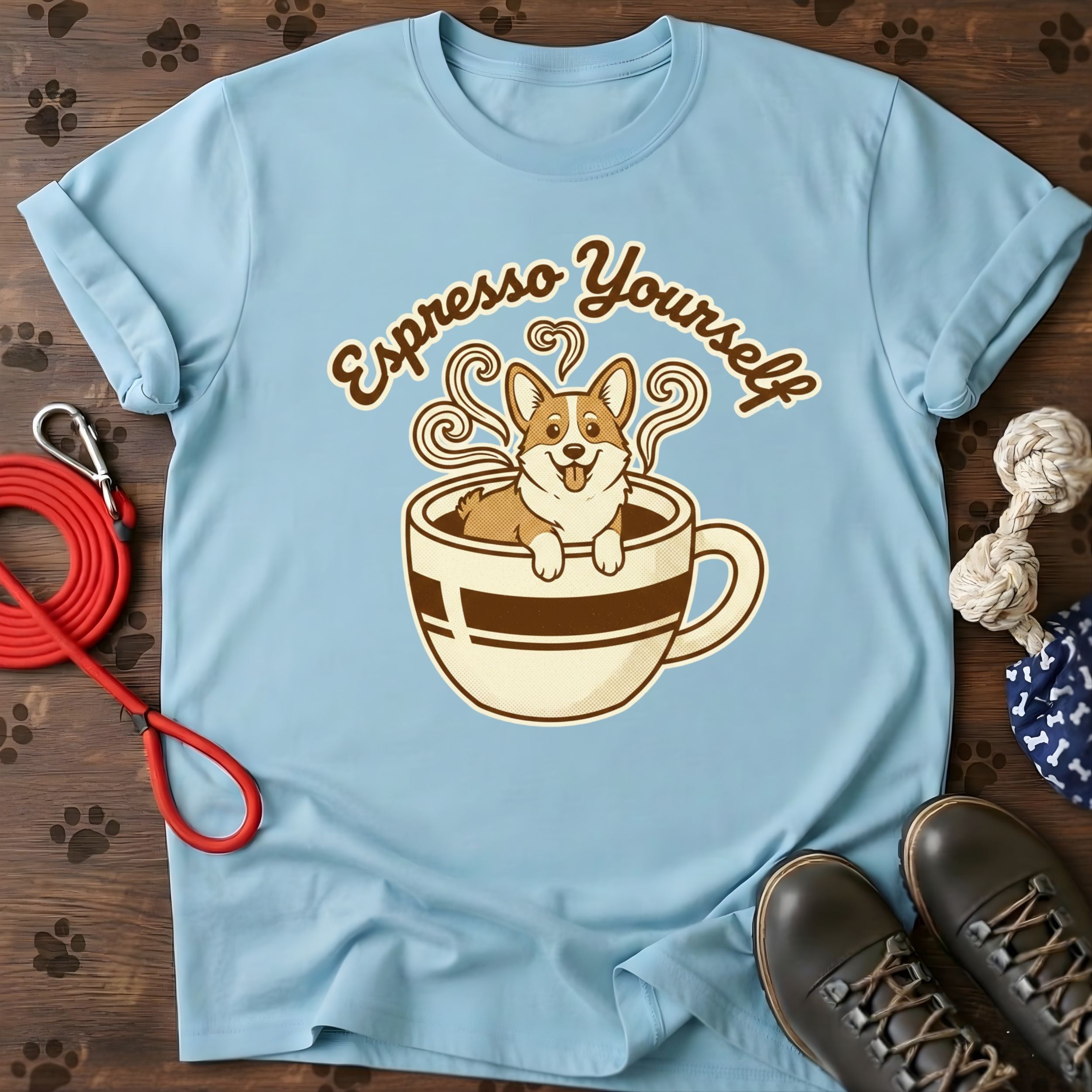 Cute Corgi in Coffee Cup T-Shirt