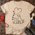 Dog & Cat Paw Heart Illustration