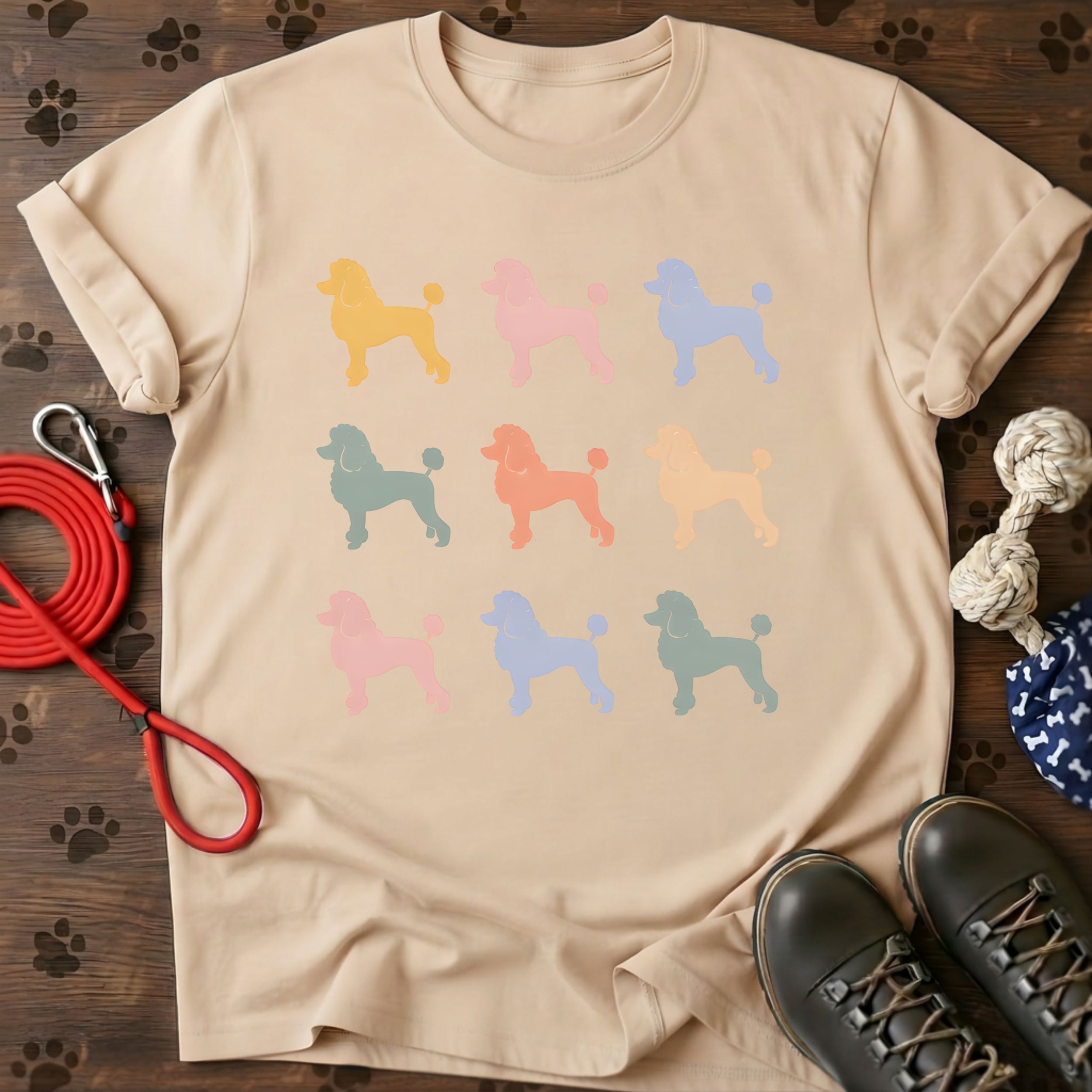 Poodle Pattern T-Shirt