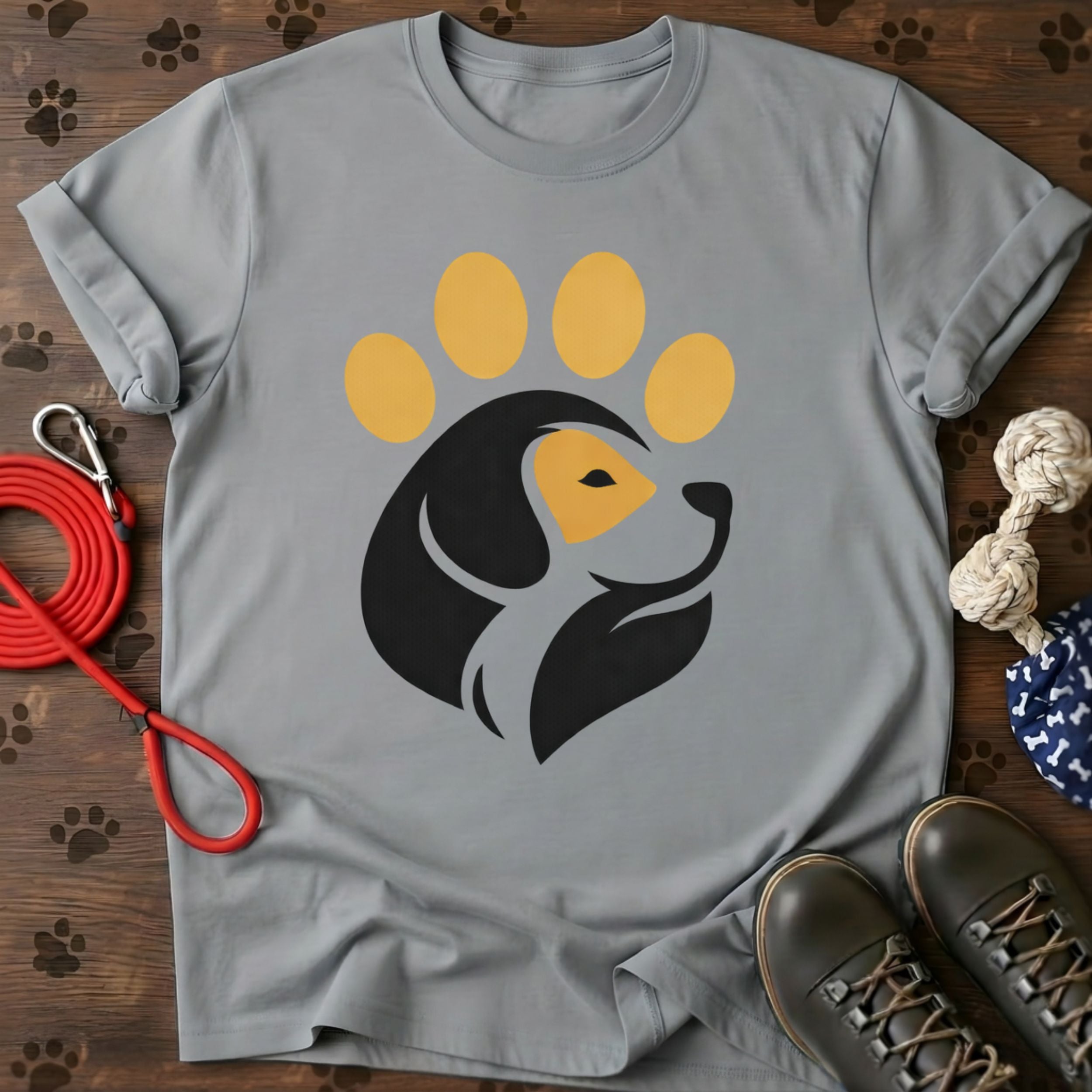Cute Tricolor Canine Paw Tee