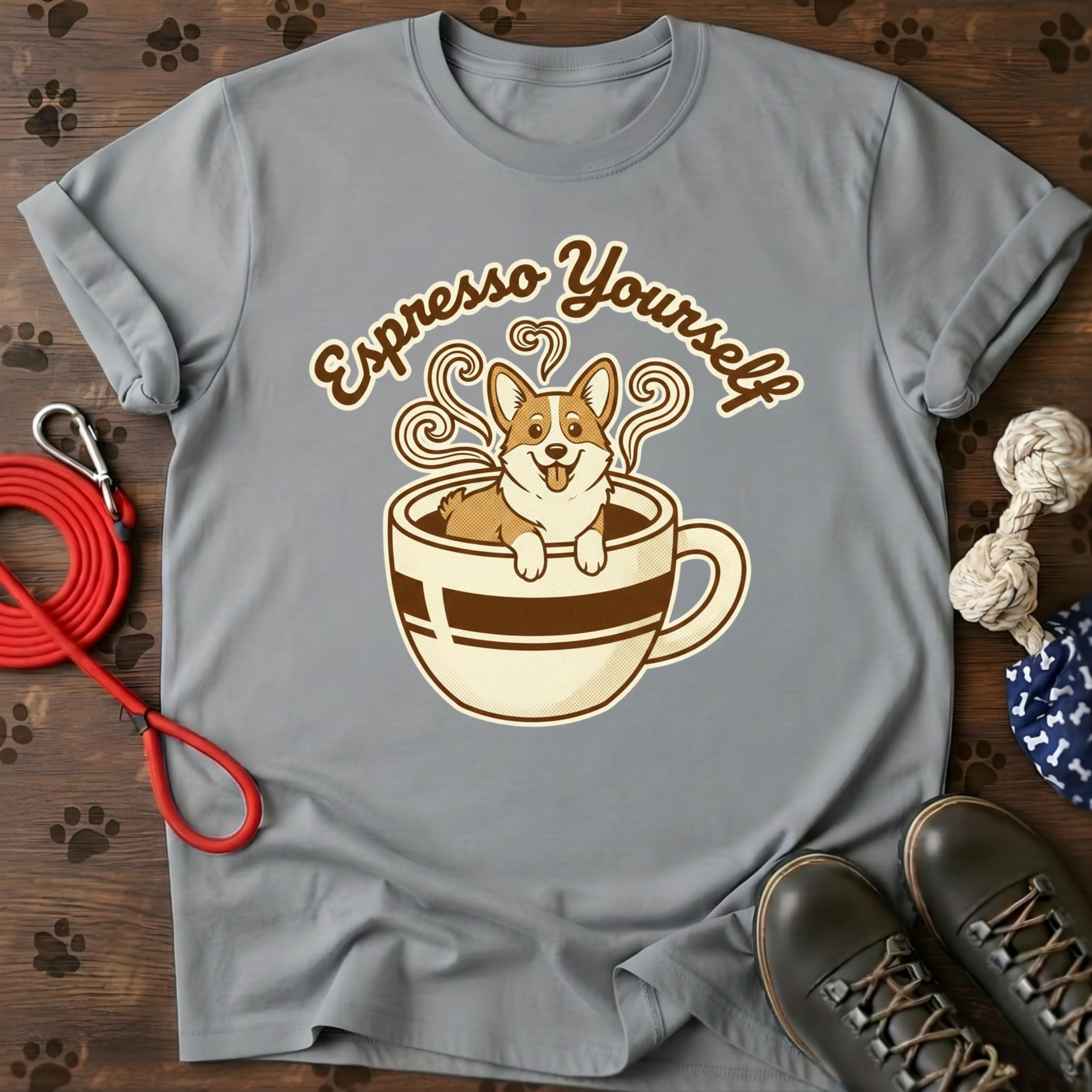 Cute Corgi in Coffee Cup T-Shirt