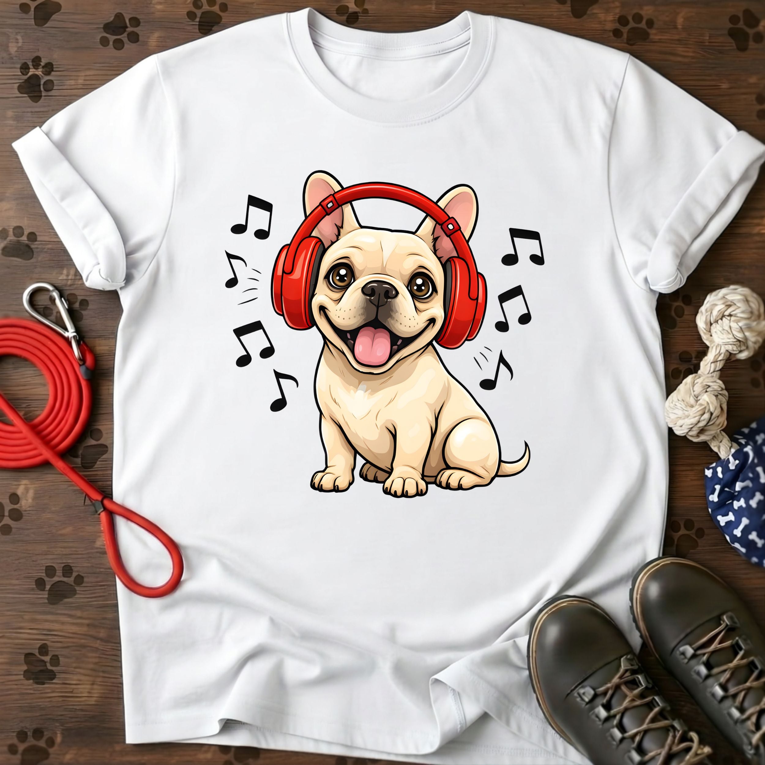 Cute Music Puppy Graphic Tee