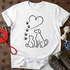 Dog & Cat Paw Heart Illustration