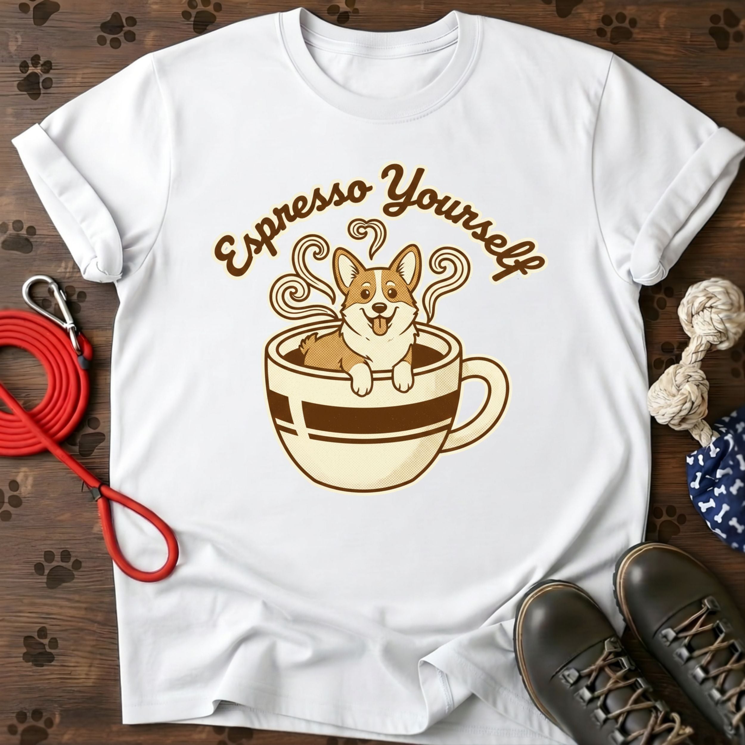Cute Corgi in Coffee Cup T-Shirt